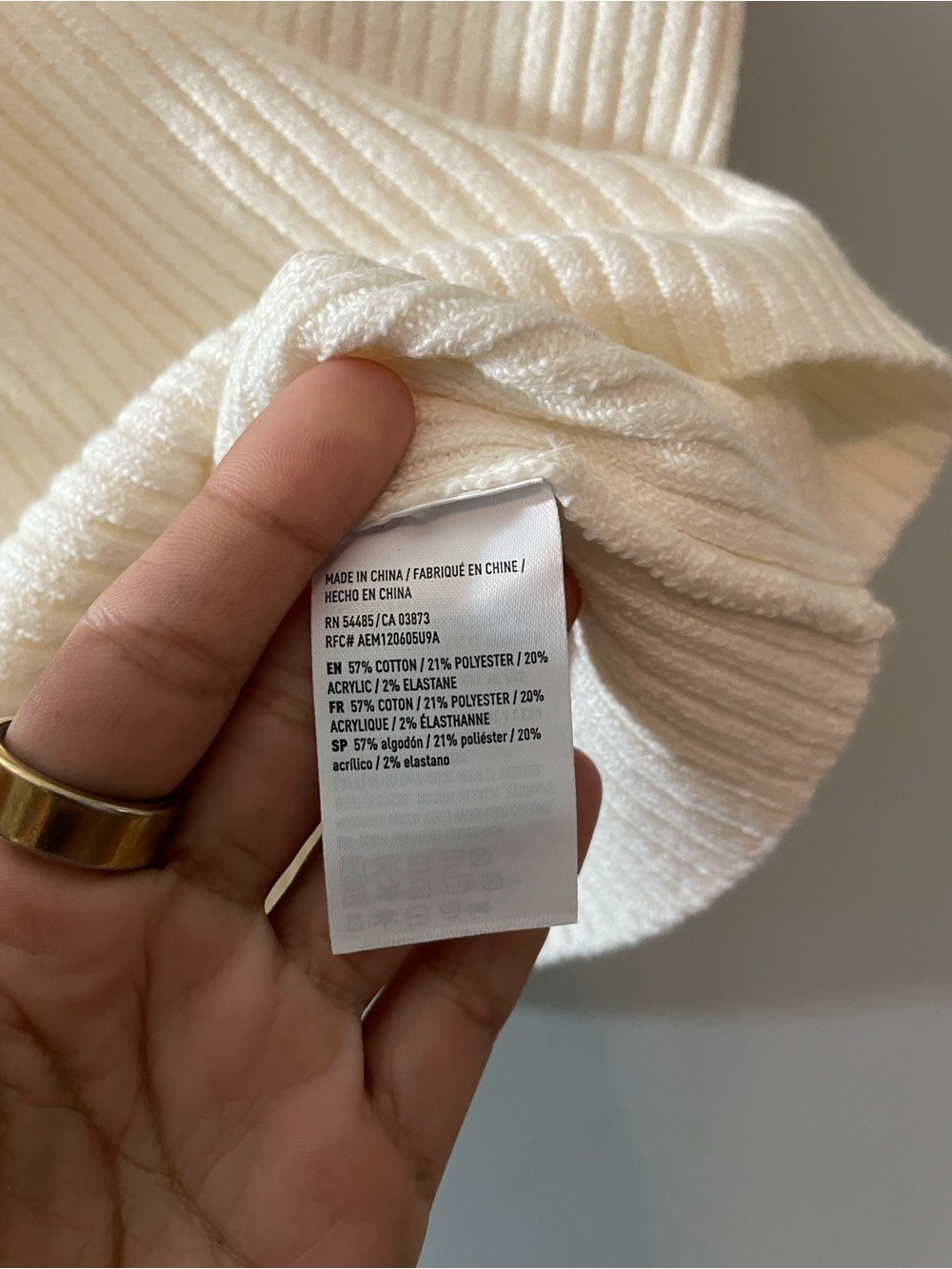 American Eagle Outfitters Ribbed Strappy V-Neck Tank Top - Cream - Picture 4 of 5